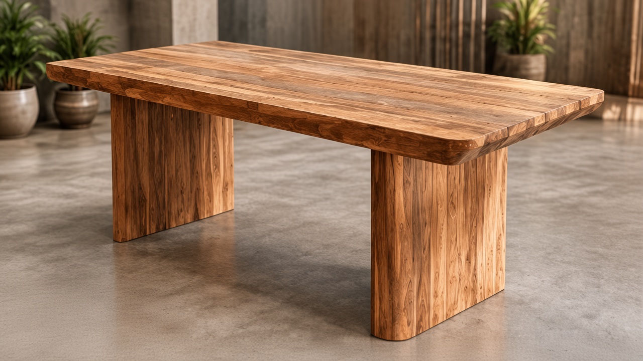 Meja makan solid wood JM-240 ukuran 240 x 100 x 75 cm